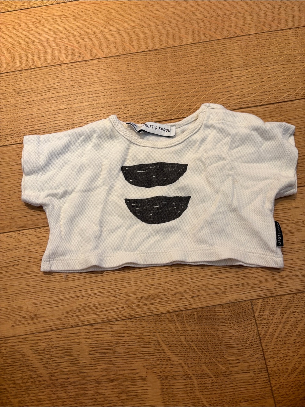 White Short Sleeve Graphic Kids Tee crop